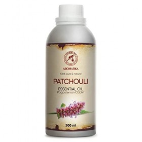 Huile Essentielle de Patchouli 500ml - Pogostemon Cablin - Aromathérapie - Huile 100% Pure et Naturelle de Patchouli pour - P