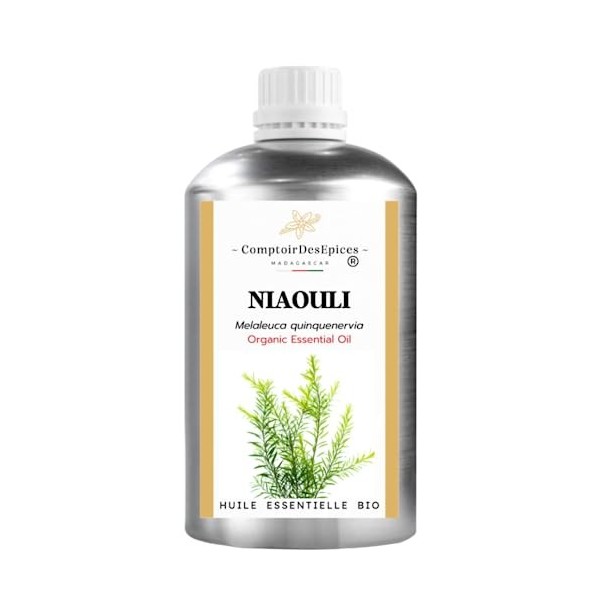 BIO - NIAOULI - Huile essentielle de Niaouli Bio - Lot de 1L 500mL X2 100% pure - Naturelle, HEBBD - Aromatherapie - Diffus