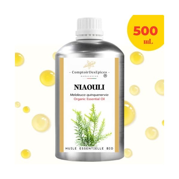 BIO - NIAOULI - Huile essentielle de NIAOULI Bio/Lot de 500mL 100% pure - Naturelle, HEBBD Certifiée BIO ECOCERT AB - Aro