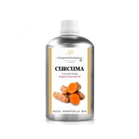 BIO | Huile essentielle de CURCUMA Bio - 500 ML - 100% pure et naturelle | Chémotypée et Certifiée AB | Comptoir Des Epice