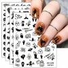 JMEOWIO Halloween Stickers Ongles Nail Art 9 Feuilles Autocollants Ongles Autoadhésif Deco Ongle Nail Art Design Manucure