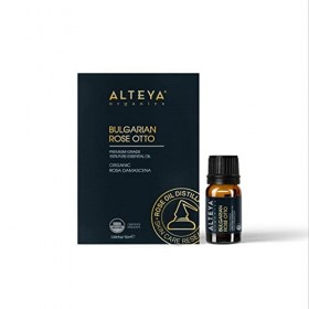 Alteya Organic Huile essentielle Rose Bulgare Rosa Damascena Rose Otto 4.3ml - Certifiée 100% organique USDA, Pure et authe