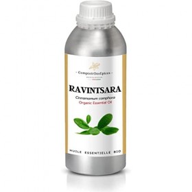 BIO - RAVINTSARA - Huile essentielle de RAVINTSARA Bio - Pure et Naturelle intégrale - HBBD 500 ml Qualité Thérapeutique - 