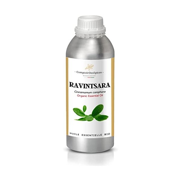 BIO - RAVINTSARA - Huile essentielle de RAVINTSARA Bio - Pure et Naturelle intégrale - HBBD 500 ml Qualité Thérapeutique - 