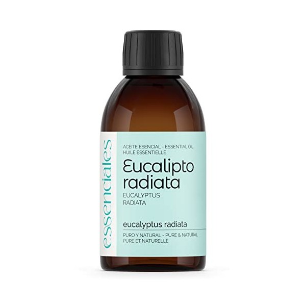 Essenciales - Huile essentielle de Eucalyptus radié Eucalyptus radiata BIO, 200 ml | 100% Pure et Naturel - Certifiée Biolo