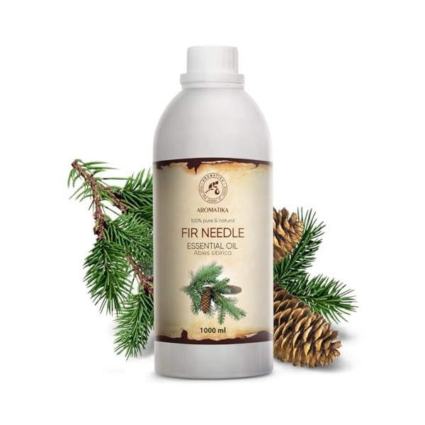 Huile Essentielle Aiguille de Sapin 1000ml - Abies Sibirica - Arôme de Noël - Huile Pure et Naturelle de Sapin 100% - Soin du