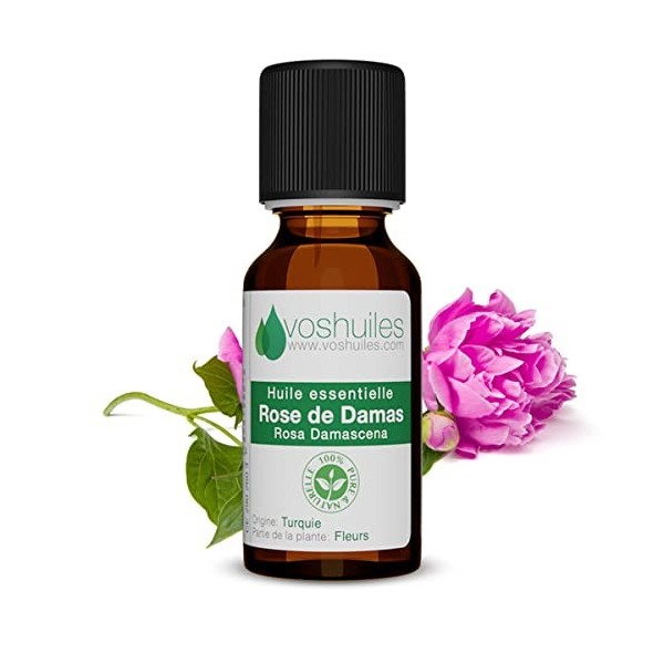 Huile Essentielle de Rose de Damas - 5ml - 100% Pure et Naturelle – HEBBD - Possède de Nombreuses Propriétés en Aromathérapie