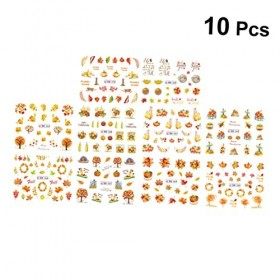 minkissy 10 Feuilles 3D Autocollants Récolte Ongles Autocollants Nail Art Autocollant Autocollants Pour Ongles Visage Yeux Au