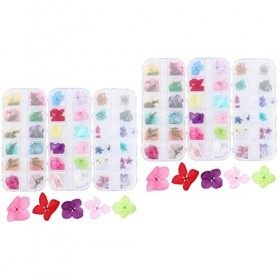 WINOMO 6 Boîtes Pressées à Fleurs Stickers à Ongles à Fleurs Séchées Nail Art pour Résine Nail Art 3Dnail Stickers Nail Art F