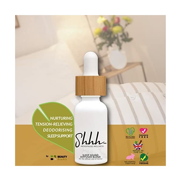 ShhhMenopauseWellness | Sommeil sonore | Mélange dhuiles essentielles | Soutien bien-être | Lavande, néroli, jasmin, patchou