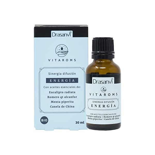 VITAROMS SynERGIE DE DIFFUSION ÉNERGIE CERTIFIÉ BIO - 100% dorigine naturelle - VEGAN - 30ml