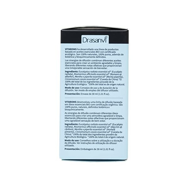 VITAROMS SynERGIE DE DIFFUSION ÉNERGIE CERTIFIÉ BIO - 100% dorigine naturelle - VEGAN - 30ml