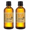 Naissance Huile Essentielle D’Orange Douce No. 105 - 200ml 2 X 100ml - Pure, Naturelle, Végan, Non Dilué - Pour Aromathér