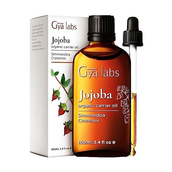 Gya Labs USDA Huile de Jojoba Bio pour la Peau - 100% Vegan & Pure Huile de Jojoba Bio Pressée à Froid pour la Croissance des