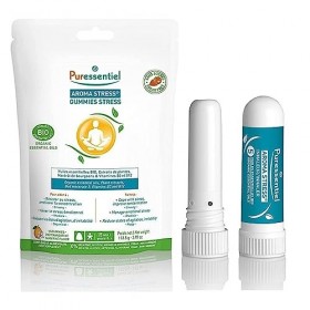 Puressentiel-Aroma Stress-Gummies Stress-Huiles essentielles bio-Aide à lutter contre le Stress et lAnxiété+Puressentiel Aro