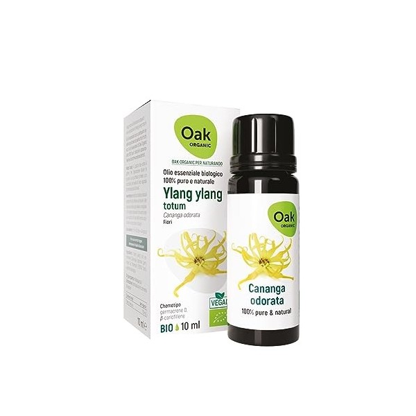 OAK ORGANIC Pour NATUREL Huile Essentielle Ylang-ylang Pure 10ML - Complément alimentaire Bio & Vegan