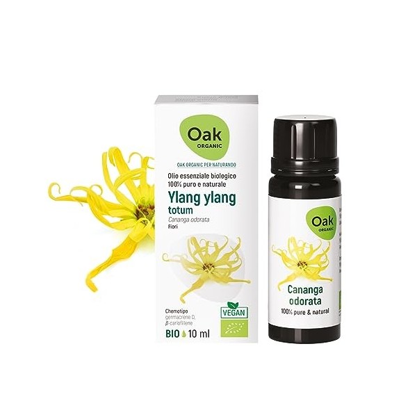 OAK ORGANIC Pour NATUREL Huile Essentielle Ylang-ylang Pure 10ML - Complément alimentaire Bio & Vegan