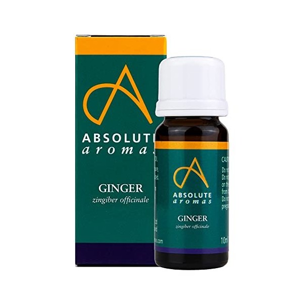 Absolute Aromas Huile Essentielle de Gingembre 10 ml - 100% Pure, Naturelle, Non Diluée, Vegane et Sans Cruauté - Pour une ut