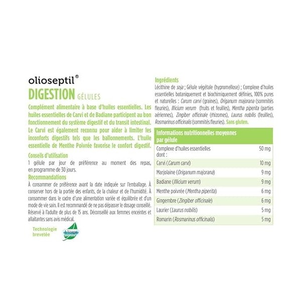 Ineldea - Digestion Transit 30 Gelules Olioseptil