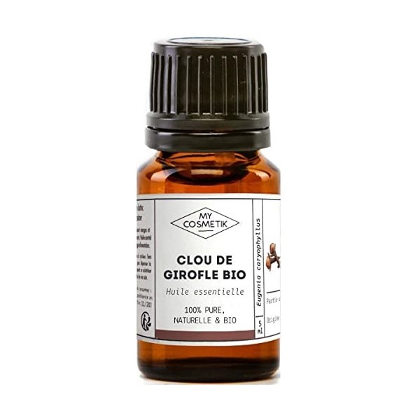 Huile Essentielle de Clou de girofle BIO AB - 100% Pure et Naturelle HEBBD - MY COSMETIK - 10 ml