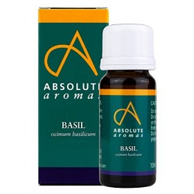 Absolute Aromas Huile Essentielle de Basilic 10 ml - 100% Pure, Naturelle, Non Diluée, Vegane et Sans Cruauté - Pour une util