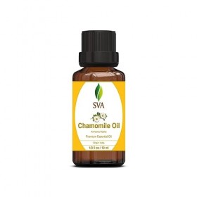 SVA ORGANICS Huile de camomille romaine 1/3 oz 10ml Huile de qualité thérapeutique naturelle 100% pure certifiée USDA pour 