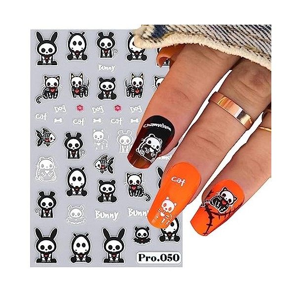 Autocollants pour ongles dHalloween - Nail Art Adhésif - Fournitures dart dongle adhésif pour filles, autocollant dongle 