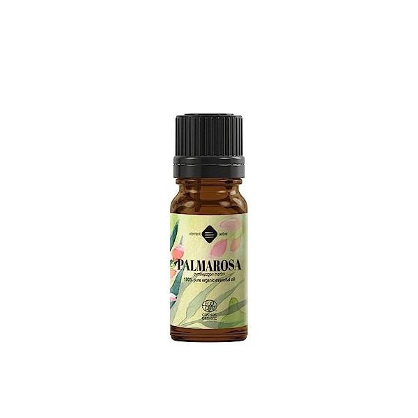 ELLEMENTAL Palmarosa M-1038 Huile essentielle bio 10 ml | 100 % pure, Eobbd, sans cruelty-free | Puissant floral, doux, légèr