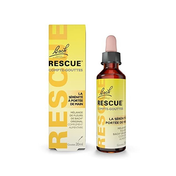 Rescue Compte-gouttes, La sérénité à portée de main, formule originale, Vegan, Complément alimentaire, 1 Flacon Compte Goutte