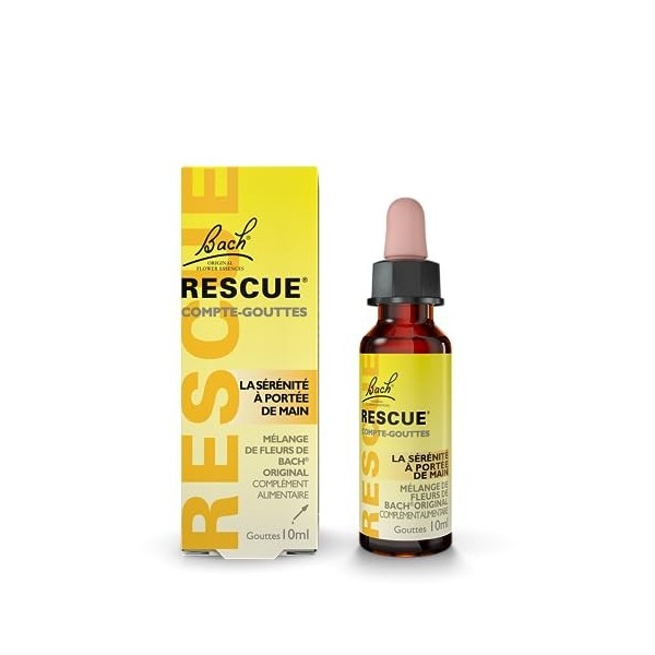 Rescue®, Compte-gouttes, Complément alimentaire, Vegan, Concentré de Sérénité, 1 Flacon Compte Gouttes x 10 ml