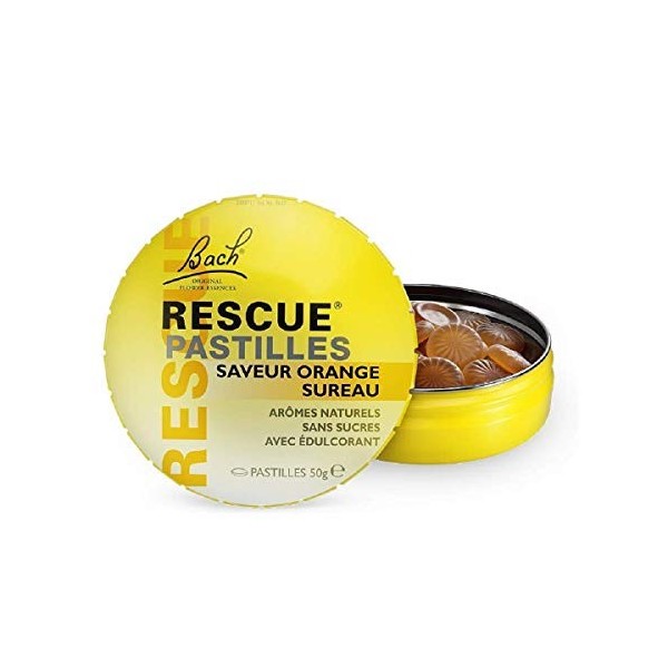 Rescue Pastilles Citron, La sérénité à portée de main, formule sans alcool, Complément alimentaire, 1 Boîte de 50 gr