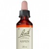 Fleurs de Bach Original, Aspen, No 2, pour plus de sécurité, aide à ne plus appréhender. Elixir floral naturel pour le bien-ê