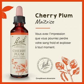 Fleurs de Bach Original, Cherry Plum, No 6, pour plus de maîtrise, aide reprendre le contrôle de ses émotions. Elixir floral 