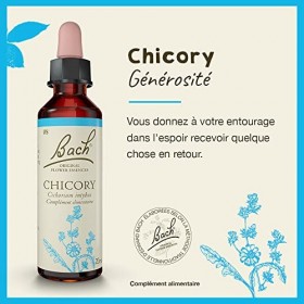 Fleurs de Bach Original, Chicory, No 8, pour plus de générosité, aide à donner sans rien attendre en retour. Elixir floral na