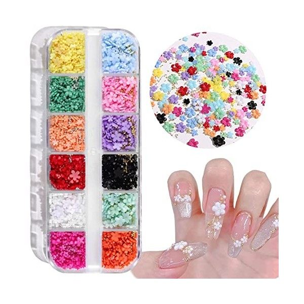 Charmes dongles de Fleurs 3D Bijoux DOngle de Fleur de Résine Fleurs Ongle Nail Art 3D Nail Art Perles Goujons Fournitures 