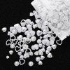 500 Pièces Blanc Perle Coeur Nail Charms 3D Nail Bead Charms Perle Plate Coeur Perles Mignon Divers Perle Décor Nail Art DIY 