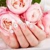 500 Pièces Blanc Perle Coeur Nail Charms 3D Nail Bead Charms Perle Plate Coeur Perles Mignon Divers Perle Décor Nail Art DIY 