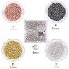 4 Boîtes Caviar Ongle Nail Art, Mini Perles de Caviar Or Argent Noir Or Rose Métal avec Deco Nails Strass, 3D Nails Art Decor