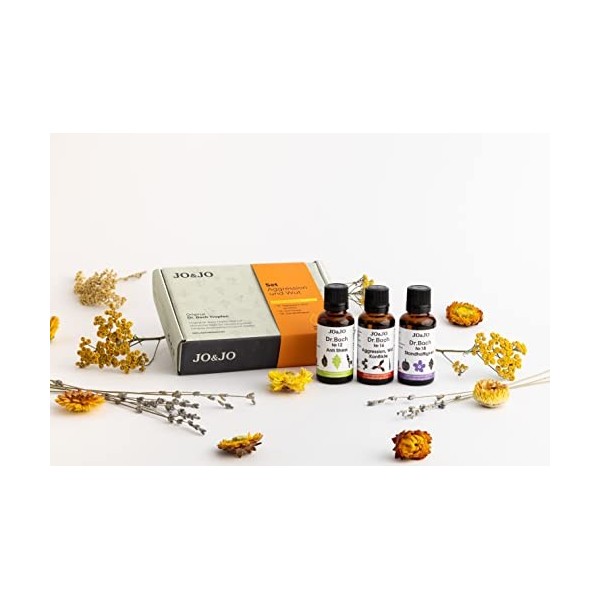 Dr Bach Gouttes, Fleurs de Bach Kit complet dagression et dagression, colère, conflits, anti-stress et fermeté