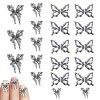 30 Pcs Charmes DOngle de Papillon Alliage,Charme Nœud Papillon Nail Strass,pour Manucure Nail Art DIY Accessoires Décoration