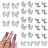 30 Pcs Charmes DOngle de Papillon Alliage,Charme Nœud Papillon Nail Strass,pour Manucure Nail Art DIY Accessoires Décoration