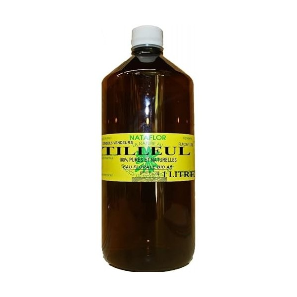 Eau florale tilleul BIO flacon 1 litre.