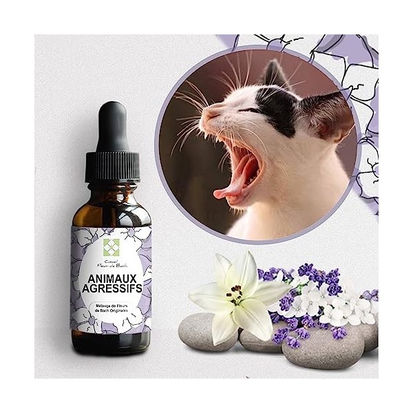 Fleurs de Bach Animaux Agressifs un mélange efficace - Aidez-vous de ce mélange pour le rendre plus calme et serein. Vous pou