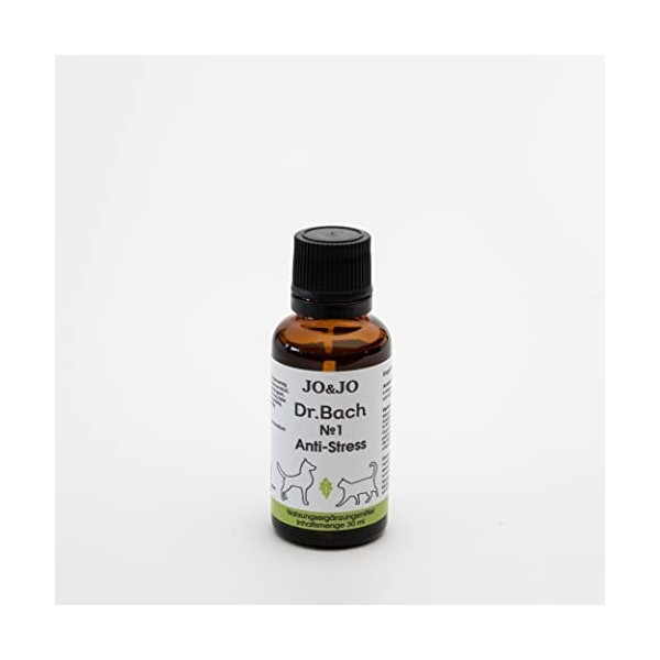 JO&JO Fleurs de Bach Original Gouttes après Dr. Bach Anti-stress – Pour votre animal de compagnie – 30 ml