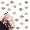 NICENEEDED 12Pcs Saturn Chrome Nail Charms, Heart Planet Design Ongles Strass avec Boîte, Bijoux de Manucure en Alliage de Zi