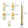 271 Pièces Anneaux de Bijoux dOngle avec Outil de Perçage d’Ongles Perceuse à Main, Pendentif Bijou d’Ongle de Perçage Brelo