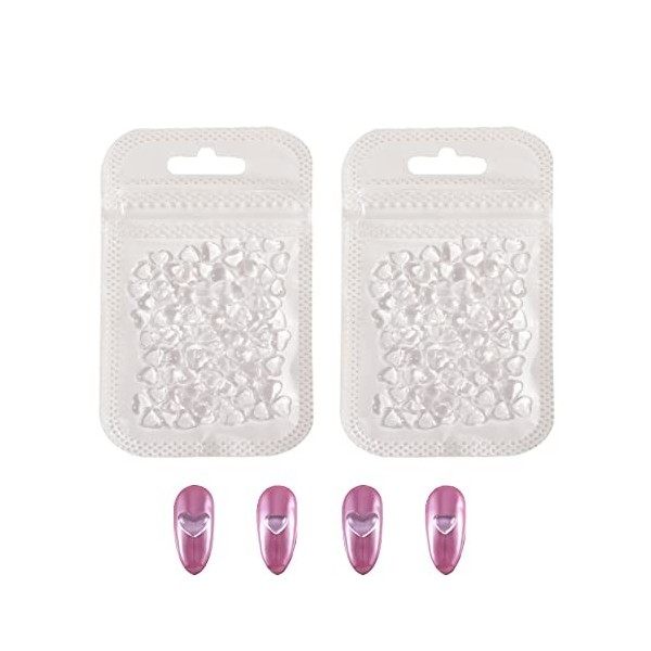 3D Charmes dongles, Transparent amour coeur cristal Nail Art décoration Charmes dongles de Coeur pour des décorations dart