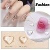 3D Charmes dongles, Transparent amour coeur cristal Nail Art décoration Charmes dongles de Coeur pour des décorations dart