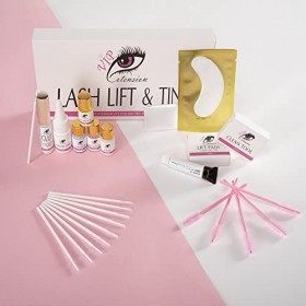 Vip Extension - Kit Laminage Cils et Sourcils avec Teinte Noire - kit rehaussement de cils - Permanent Cils et Sourcils - Las