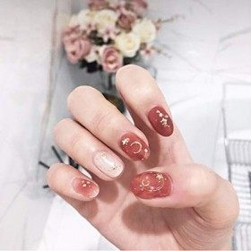 HQdeal Nail Art Stud, 3D Nail Art Décoration, Nail Art Perles, Ongles Art Strass, Or Métal Rivets Étoile Lune Soleil Coeur Mi